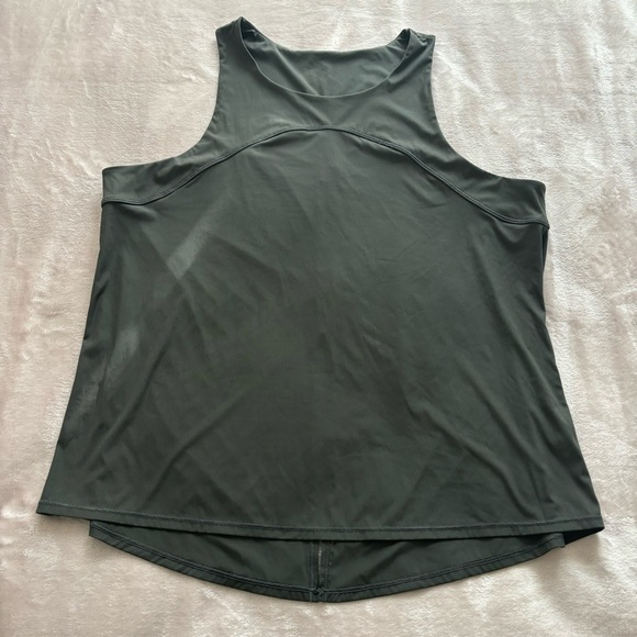 Spanx Women’s Go Lightly Tank Size Large Tie Open Back Dark Palm Griege Active - Picture 9 of 13